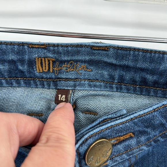 Kut From Kloth Catherine Boyfriend Distressed Cuffed Denim Jeans-Size 14 - Picture 6 of 7